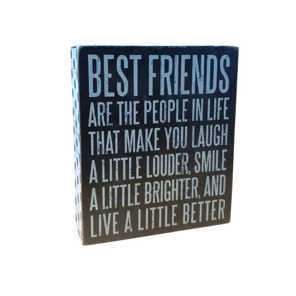 Best Friends Box Sign Primitives by Kathy Black White